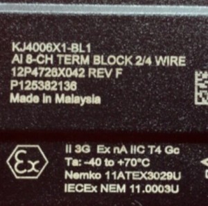 Emerson KJ4006X1-BL1 12P4726X082 AI 8-channel Terminal Block 2/4 terata